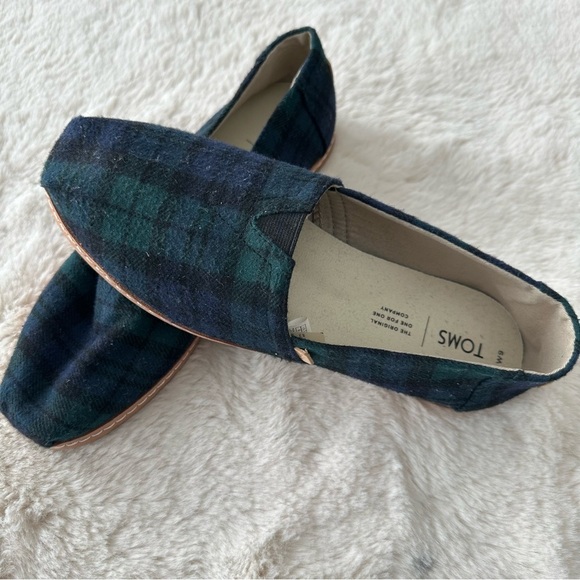 TOMS Checkered Slip-On shoe - Black, Green and Blue - Picture 2 of 7